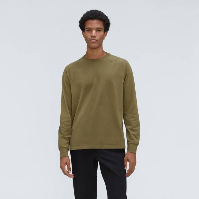 The Premium-Weight Long-Sleeve Crew | Uniform | Olive
