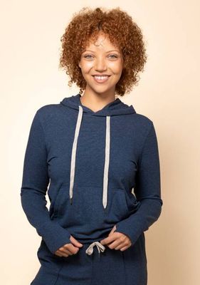 Betty Tencel + Organic Cotton Hoodie - Heather Lake