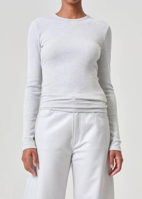 Delphi Slim Tee in Brushed Grey Heather