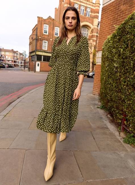 Christine Printed Midi Dress