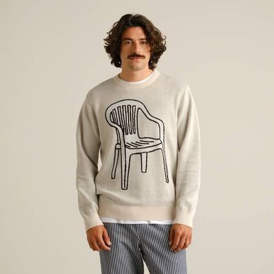 DEDICATED - Sweater Mora Kunststoffstuhl, cremefarben