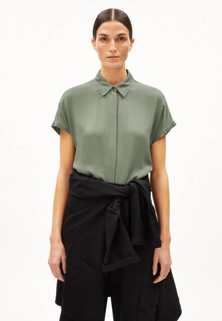 LARISAANA LS BLOUSE| grey green