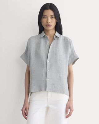 The Boxy Shirt in Linen | Agave Green