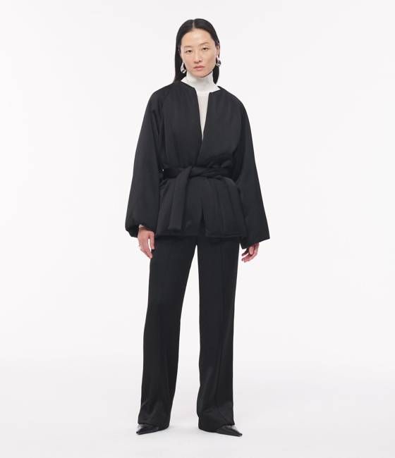 Padded Wrap Coat | Black