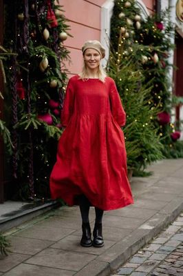 Gaia –  Linen Smock Dress