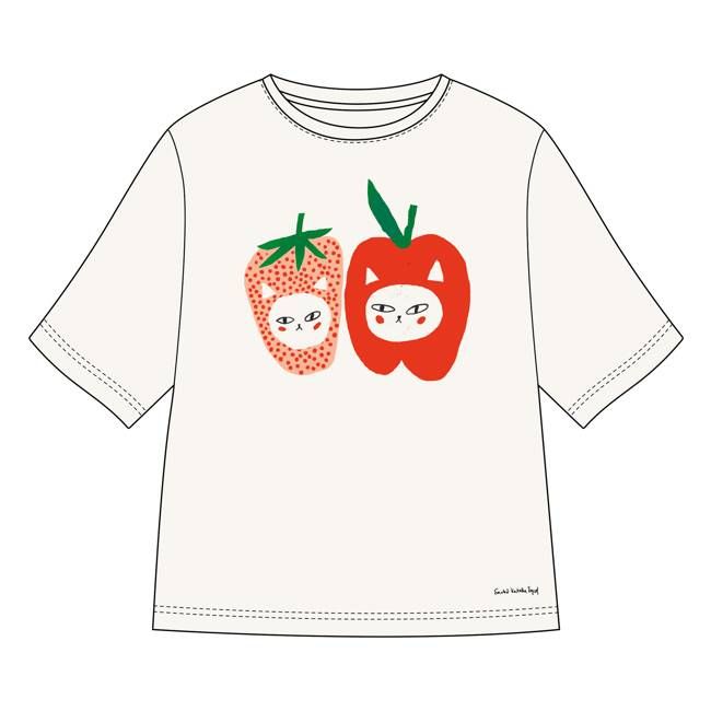 DEDICATED - T-shirt Vadstena Fruit Cats Off-White