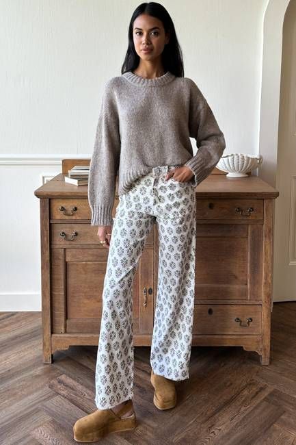 Everyday Pant - Library Flowers Parchment