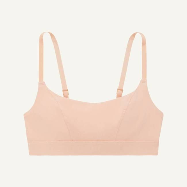Organic Cotton Tank Bralette in Peach