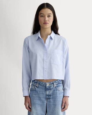 The Way-Short Shirt in Silky Cotton | Chambray Blue