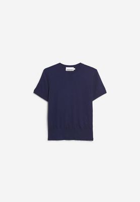 FINE S SL KNIT SWEATER | tinted navy