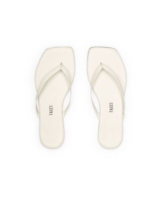 TKEES - Square Toe Lily Cream Flip Flops