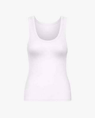 Women Organic Rib Tank Top - Optical White