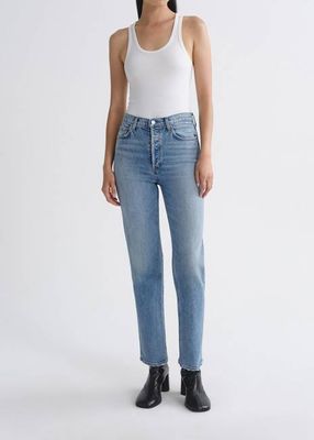 90's Pinch Waist High Rise Straight Long (Weightless Stretch) in Renew