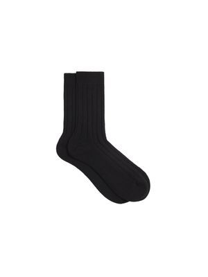 Archive Cashmere Ribbed Socks—black