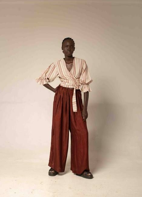 Bag pants - Chestnut silk