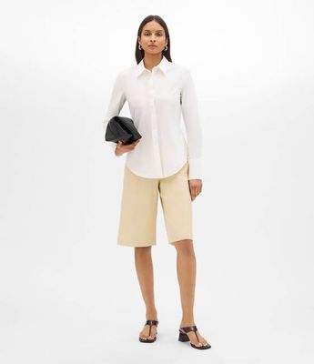 Poplin Bias Shirt | White