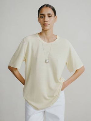 Bigger Tee, Regen Silk Noil Jersey, Butter