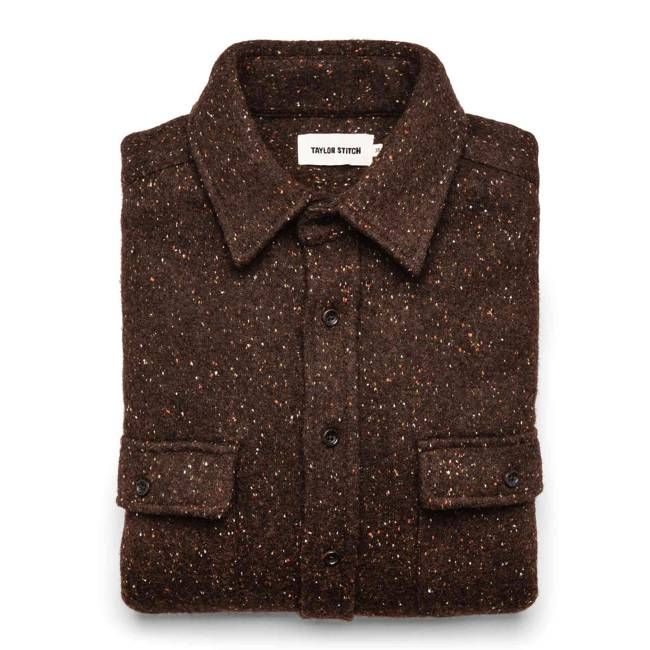The Leeward Shirt in Chocolate Donegal