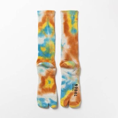 NODAL Tabi Sock – Tie Dye Long Sock Orange | Made in Japan