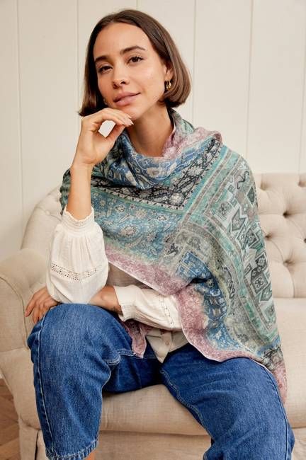 OMBRE Abstract Print Scarf | Multicoloured