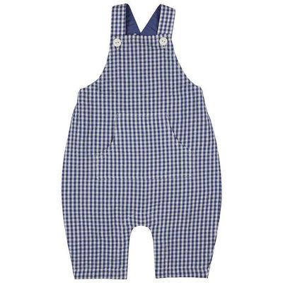 Baby Dungarees (Seersucker Check) - Indigo