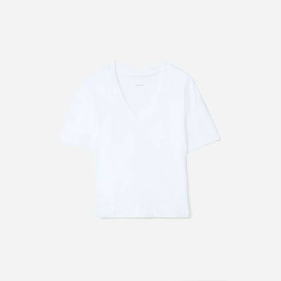The Organic Cotton Slouchy V-Neck | White