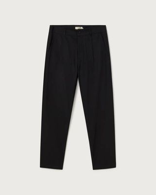 Black relaxed pleat Moero pants
