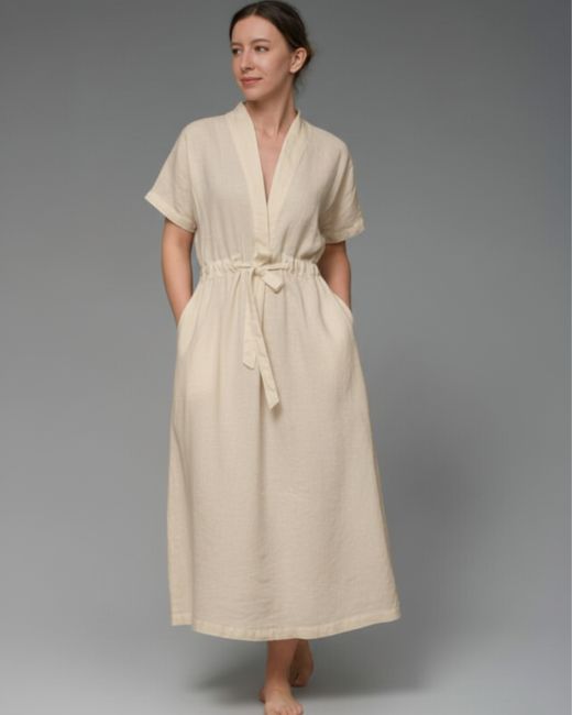 Grace - Linen Dress in Creamy