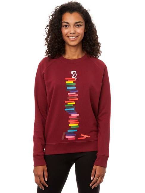Books Girl Sweater burgundy