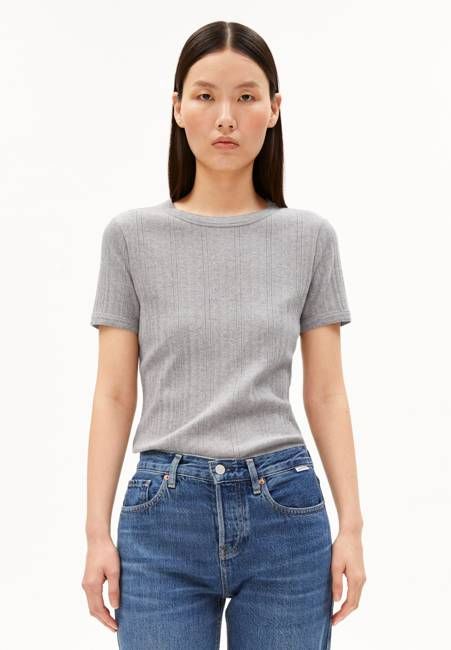 POINTELLE T-SHIRT | silver melange