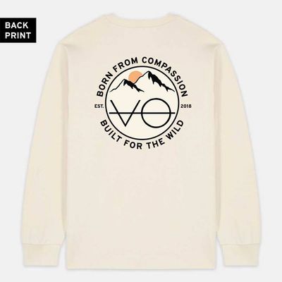 Mountain Range Back Print Long Sleeve T-Shirt (Unisex)