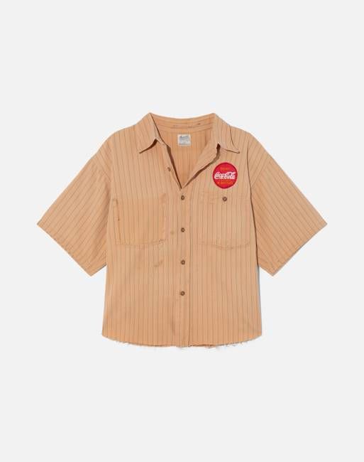 Vintage 40s Distressed Coca Cola Button Down Shirt -#1405