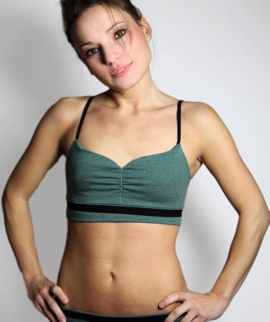 Bio Bustier Yoga grün-meliert