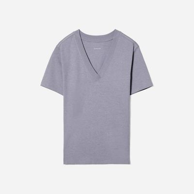 The Vintage V-Neck Hemp Tee | Lilac Grey