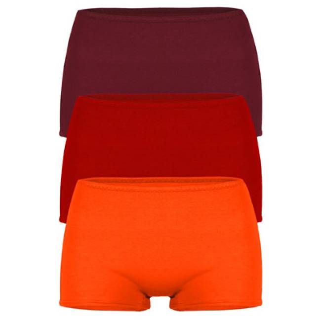 3er-Set Bio-Panty Erna Feuer: Aubergine, chili, orange - kaufen