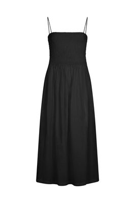 The Harlow Smocked Maxi Dress in black