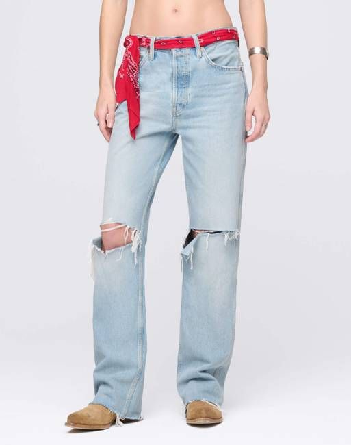 90s High Rise Loose With Bandana - Silver Springs