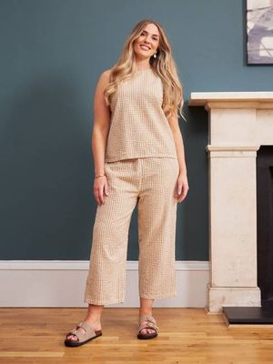 Tank Top & Trouser Bundle - Ruby & Rhianna - Brown Gingham