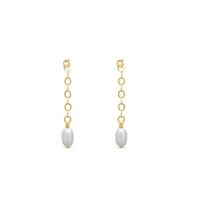 Lila Short Pearl Drop Earrings