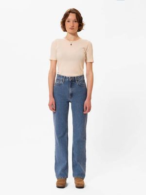 Clean Eileen Casual Blue loose wide-leg jeans | Nudie Jeans