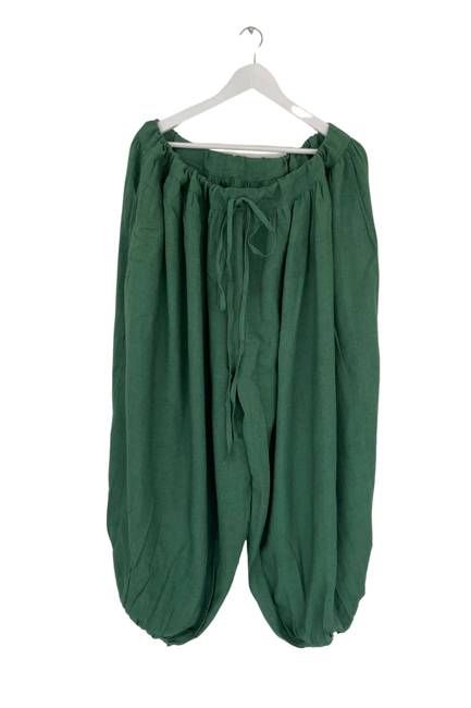 NEW! Linen Harem Pants Turf Green