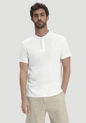 Henley T-Shirt Regular made of linen and organic cotton