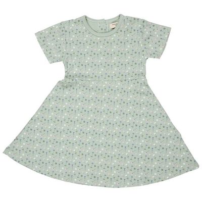 Summer Skater Dress - Flowers, Green