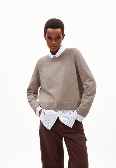 DILIRIAA REGLANA KNIT SWEATER | dark caramel melange