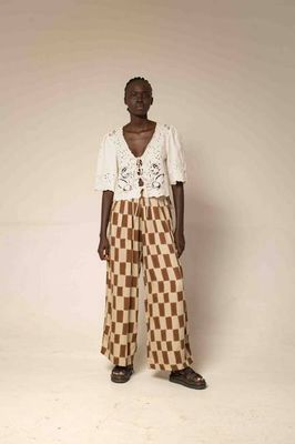 Bag pants - Block print mocha