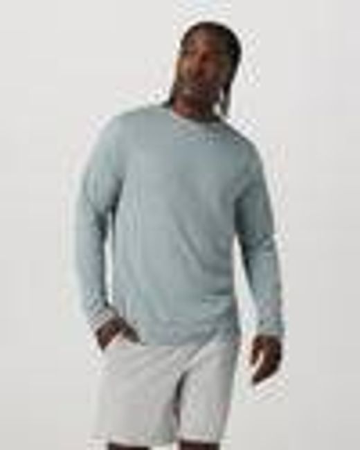 Long Sleeve Ponto Performance Tee | Misty Blue Heather | Vuori