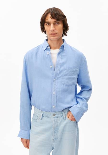 LINEN LONGSLEEVE SHIRT | wedgwood