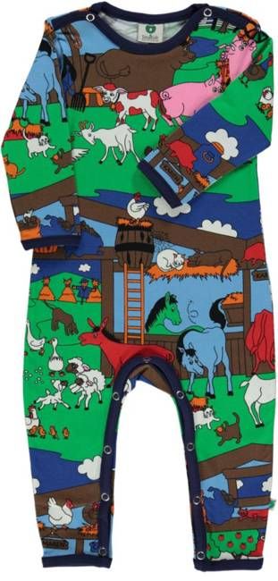 Long-sleeved baby suit with farm