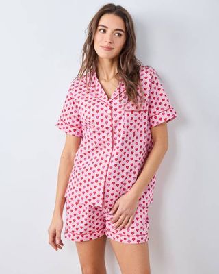 Mini Candy Hearts - Short PJ Set - Pink Macaron