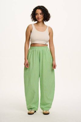 Freddie - Bonitto Gingham Baumwollhose mit Rundhalsausschnitt in Grün